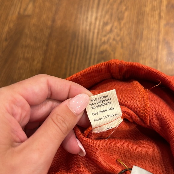 NWT ANIM LIVING KOZA - Straight Leg Knit Pants With Hemstitch Orange - Picture 5 of 6